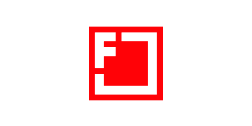 Rotes Logo mit einem weißen Quadrat und einem stilisierten "F" in der oberen linken Ecke.