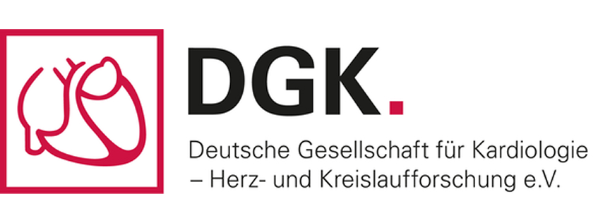 Logo der Deutschen Gesellschaft für Kardiologie mit Herzsymbol und Schriftzug "DGK".