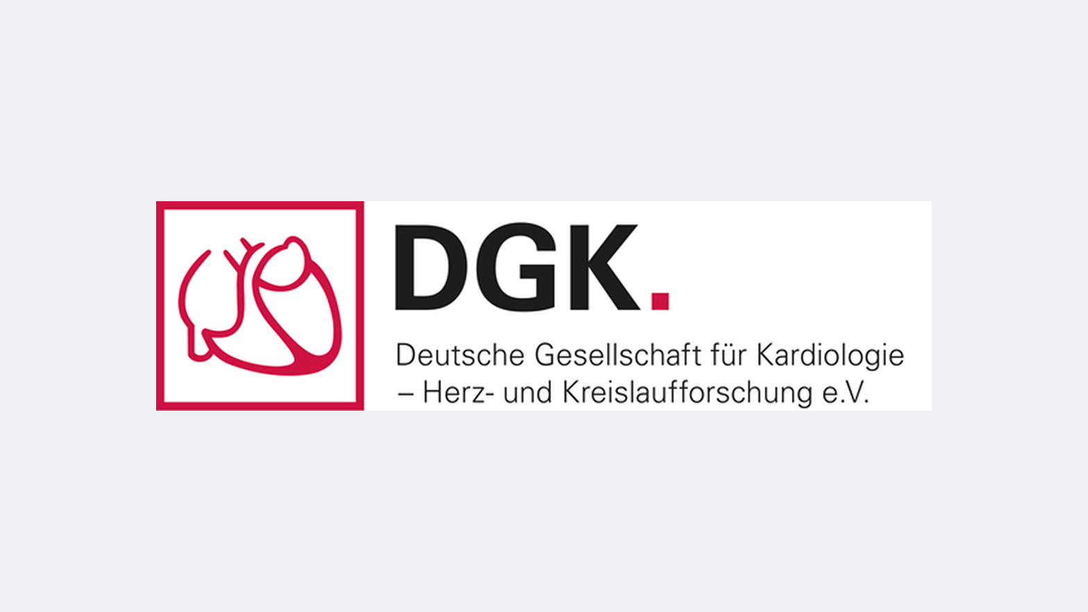 Logo der Deutschen Gesellschaft für Kardiologie mit stilisiertem Herzsymbol und Text.
