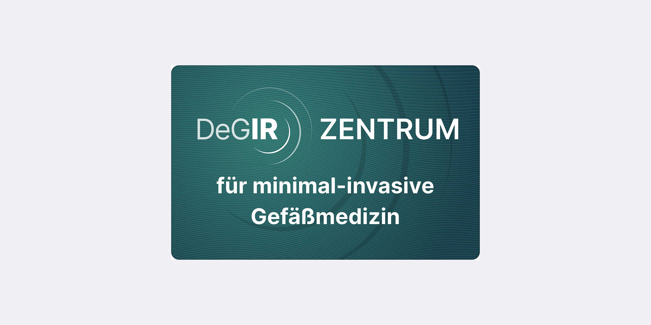 Logo des DeGIR-Zentrums für minimal-invasive Gefäßmedizin auf grünem Hintergrund.