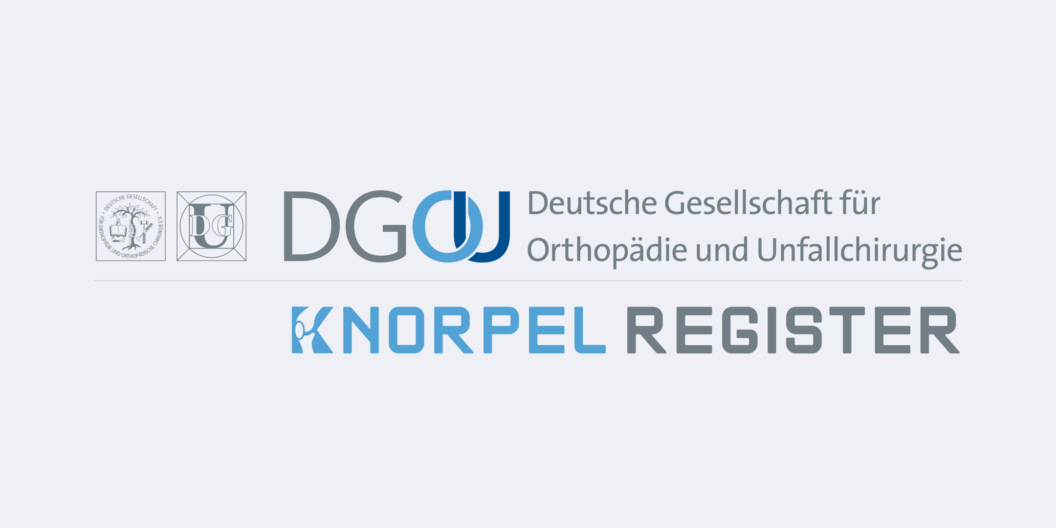 Logo der DGOU (Deutsche Gesellschaft für Orthopädie und Unfallchirurgie) mit dem Text "KNORPEL REGISTER".
