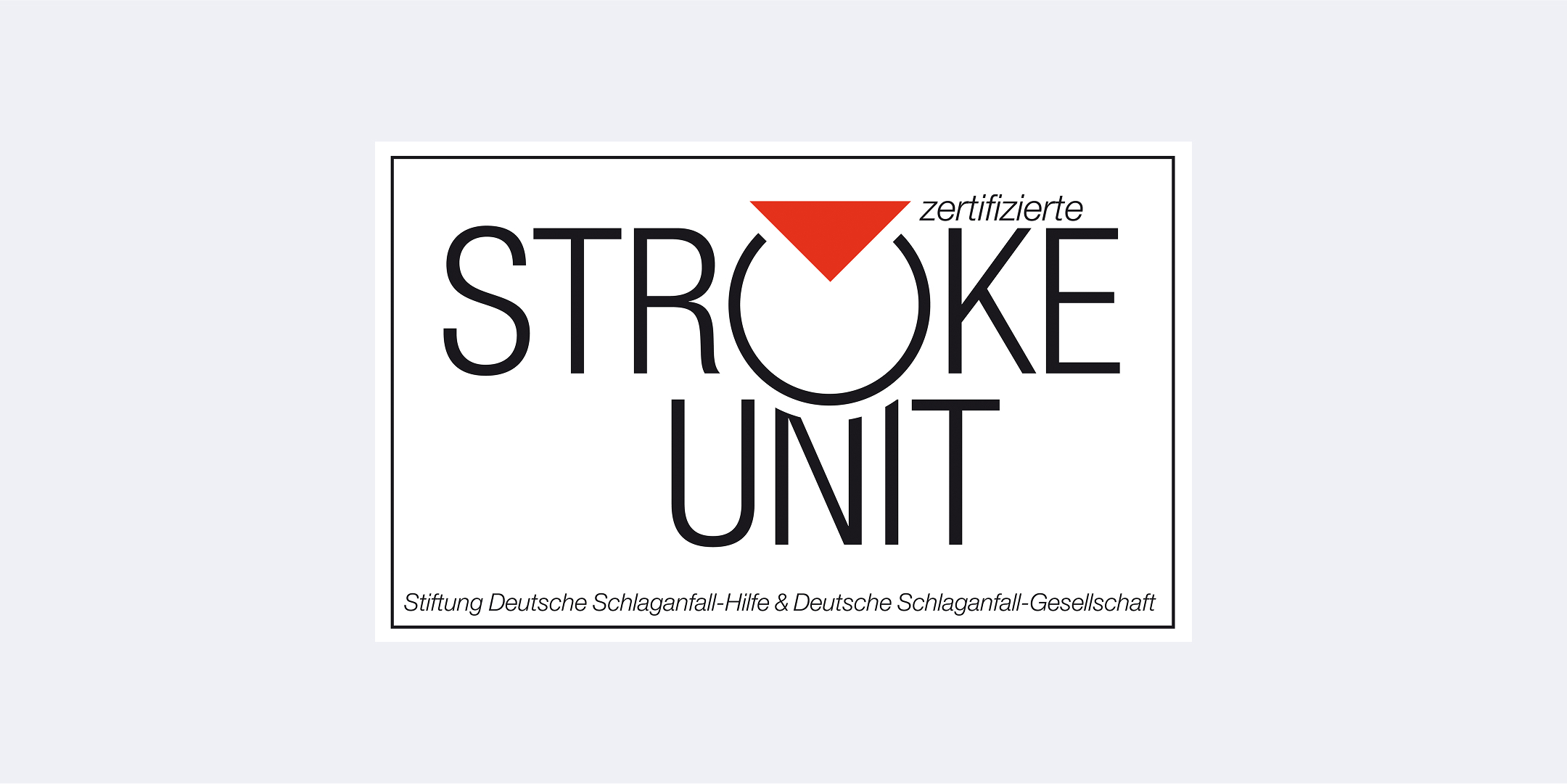 Logo mit dem Schriftzug "zertifizierte STROKE UNIT" und einem roten Pfeil.